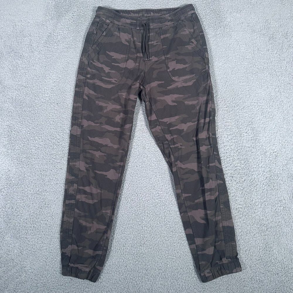 Athleta Pants‎ Womens Size 6 Green Brown Camo Farallon Joggers Drawstring Active